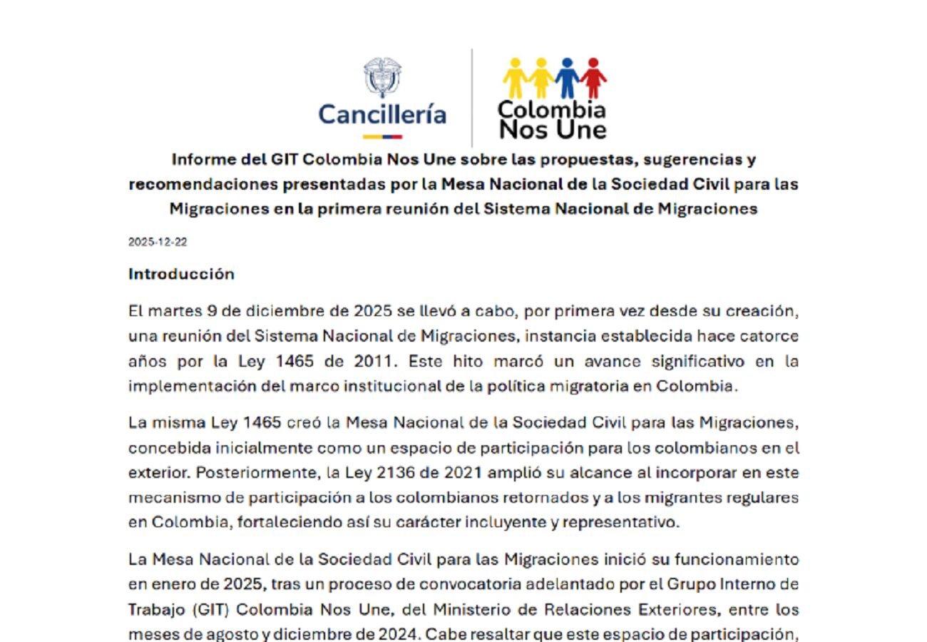 Primera reunión del Sistema Nacional de Migraciones: Información y ...